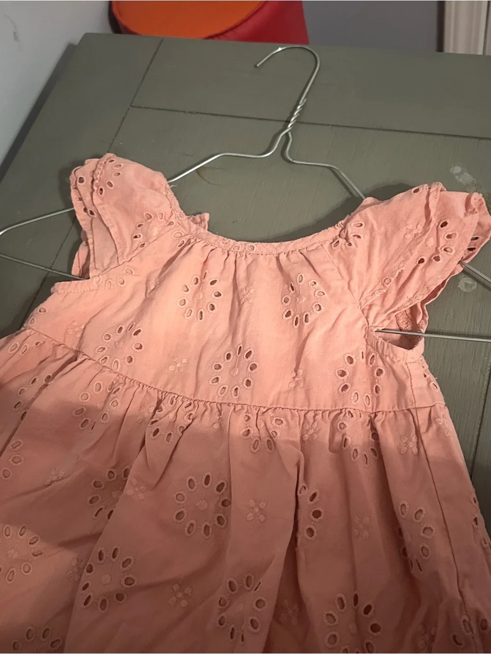 Carter's Peach Eyelet Cotton Dress